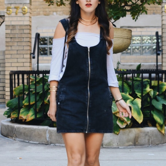 Zara Dresses Zara Denim Overall Zip Front Dress Size S Poshmark